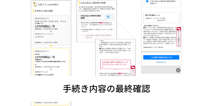 手続き内容の最終確認
