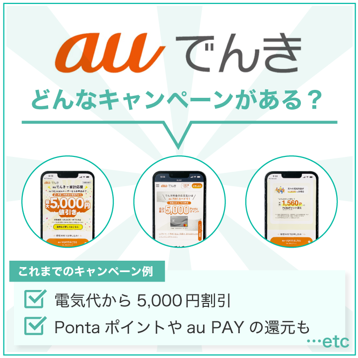 auでんき どんなキャンペーンがある？