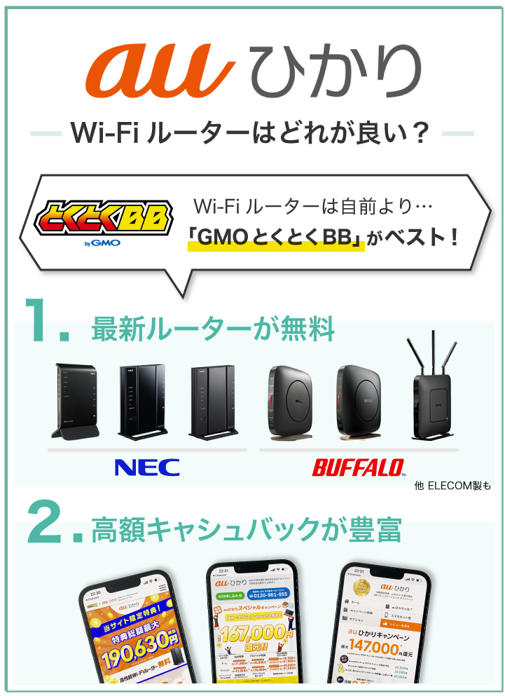 auひかり Wi-Fiルーターはどれが良い?