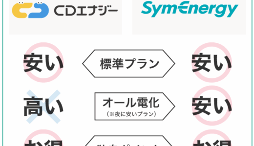 CDエナジーとシン・エナジーの電気代を比較