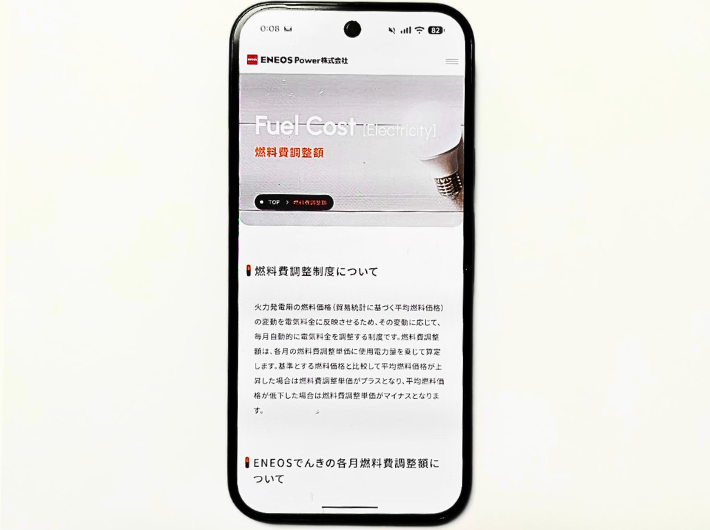 ENEOSでんきの燃料費調整額