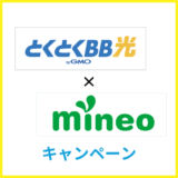 とくとくBB光とmineoのキャンペーンを詳しく解説