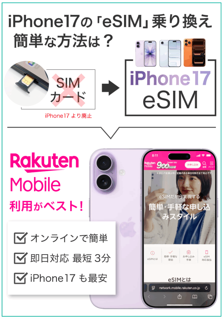 iPhone17のeSIM乗り換え 簡単な方法は？