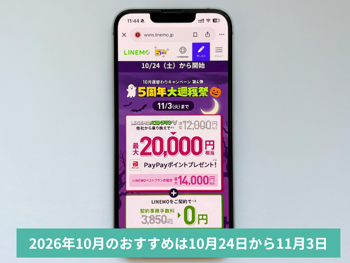 2026年10月のおすすめは10月24日から11月3日