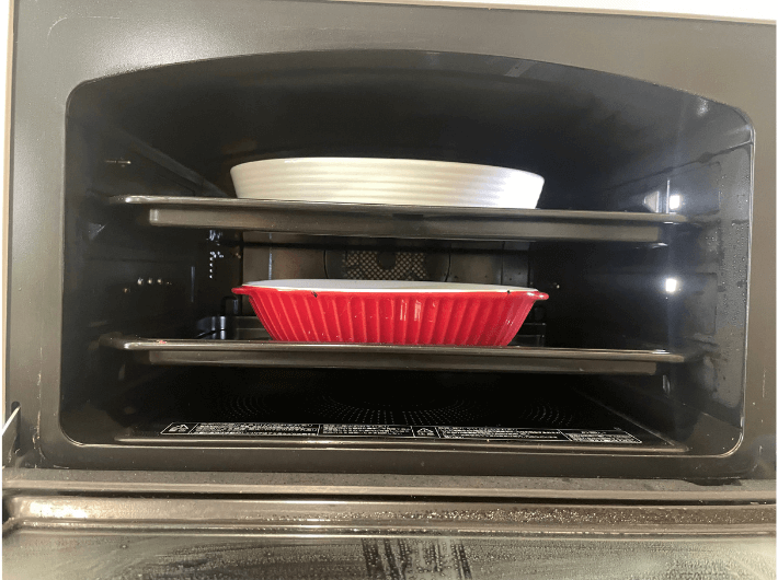 オーブンレンジで2段調理