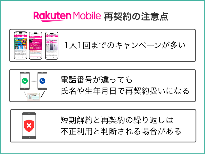 楽天モバイルを再契約する際の注意点