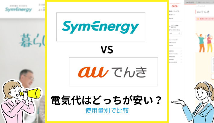 シン・エナジーとauでんき電気代はどっちが安い？使用料別で比較