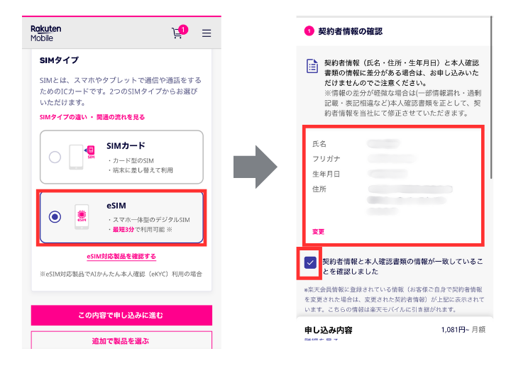 SIMタイプを選ぶ